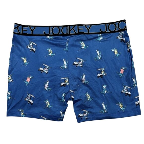 Jockey Microfiber Stretch Boxer Brief Men's L 36 38 Golfing Alligators 5" Inseam - Picture 2 of 4
